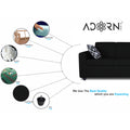 Adorn India Monteno 3 Seater Sofa (Black) (3 Year Warranty)