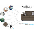 Adorn India Monteno L Shape 4 Seater Sofa Set (Brown) (3 Year Warranty)
