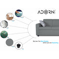 Adorn India Monteno 3 Seater Sofa (Grey) (3 Year Warranty)