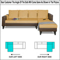 Adorn India Ashley L Shape 6 Seater Sofa Set Leatherette Fabric Plain (Right Hand Side) (Brown & Beige) (3 Year Warranty)