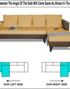 Adorn India Ashley L Shape 5 Seater Sofa Set Leatherette Fabric Plain (Right Hand Side) (Brown & Beige)