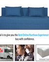 Adorn India Easy Three Seater Sofa Cum Bed Checks Design 6' x 6' (Blue)