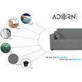 Adorn India Rio Decent 3 Seater Sofa(Grey) (3 Year Warranty)