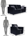 Adorn India Rio Highback Leatherette 5 Seater 3-1-1 Sofa Set (Black)