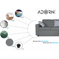 Adorn India Monteno L Shape 4 Seater Sofa Set (Grey) (3 Year Warranty)