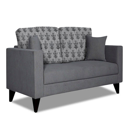 Adorn India Parker Leaf 2 Seater Sofa (Grey) Martin Plus