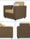 Adorn India Rio Highback 3-1-1 5 Seater Sofa Set (Brown & Beige)