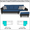 Adorn India Maddox Tufted L Shape 6 Seater Sofa Set RHS (Blue & Black) (3 Year Warranty)