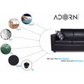 Adorn India Monteno Leatherette 3+1+1 5 Seater Sofa Set (Black) (3 Year Warranty)