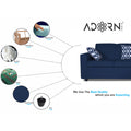 Adorn India Monteno L Shape 4 Seater Sofa Set (Blue) (3 Year Warranty)