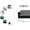 Adorn India Rio Decent 3 Seater Sofa (Grey & Black) (3 Year Warranty)