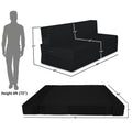 Adorn India Easy Two Seater Sofa Cum Bed Floral '4 x 6' (Black), Foam
