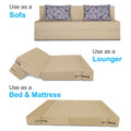 Adorn India Easy Three Seater Sofa Cum Bed Floral '6 x 6' (Beige), Foam