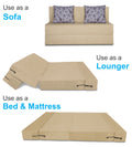 Adorn India Easy Two Seater Sofa Cum Bed Floral '4 x 6' (Beige), Foam
