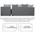 Zink Straight Line L Shape 6 Seater Sofa Set Rhombus Cushion (Right Hand Side) (Grey)