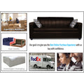 Adorn India Rio Highback Leatherette 3 Seater Sofa (Brown) (3 Year Warranty)