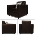 Adorn India Monteno Leatherette 3+1+1 5 Seater Sofa Set (Brown) (3 Year Warranty)