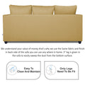 Adorn India Zink Straight Line 3 Seater Sofa (Beige)