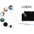 Adorn India Zink Straight Line 3 Seater Sofa (Black)