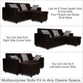 Adorn India Monteno Leatherette Modular 4 Seater Sofa Set (Brown) (3 Year Warranty)