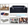 Adorn India Rio Highback Leatherette 3 Seater Sofa (Black) (3 Year Warranty)