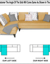 Adorn India Bryson L Shape 6 Seater Sofa Set Digitel Print (Left Hand Side) (Beige)