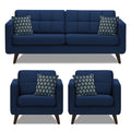 Adorn India Chilly 5 Seater 3-1-1 Fabric Sofa Set (Blue) (3 Year Warranty)