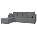 Zink Straight line L Shape 6 Seater Sofa Plain Cushion (Left Side Handle)(Grey)