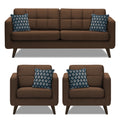 Adorn India Chilly 5 Seater 3-1-1 Fabric Sofa Set (Brown) (3 Year Warranty)