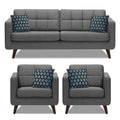 Adorn India Chilly 5 Seater 3-1-1 Fabric Sofa Set (Grey) (3 Year Warranty)