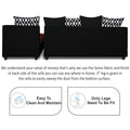 Zink Straight line L Shape 5 Seater Sofa Rhombus Cushion(Maroon & Black), Wood, Foam