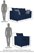Zink Straight Line 3-1-1 5 Seater Sofa Set (Blue)
