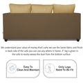 Zink Straight Line 3 Seater Sofa (Brown & Beige)
