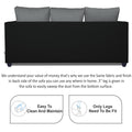 Adorn India Zink Straight Line 3 Seater Sofa (Black & Grey)