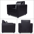 Adorn India Monteno Leatherette 3+1+1 5 Seater Sofa Set (Black) (3 Year Warranty)