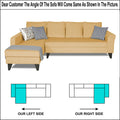 Adorn India Maddox Plain L Shape 6 Seater Sofa Set LHS (Beige) (3 Year Warranty)