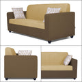 Adorn India Rio Highback 3 Seater Sofa (Brown & Beige) (3 Year Warranty)