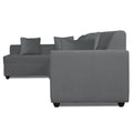 Rio Decent L Shape 6 Seater Corner Sofa Set Left Side Handle (Grey)