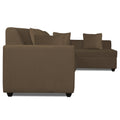 Rio Decent L Shape 6 Seater Corner Sofa Set Right Side Handle (Brown)
