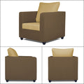 Zink Straight Line 3-1-1 5 Seater Sofa Set (Brown & Beige)