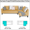 Adorn India Bryson L Shape 6 Seater Sofa Set Digitel Print (Right Hand Side) (Beige) (3 Year Warranty)