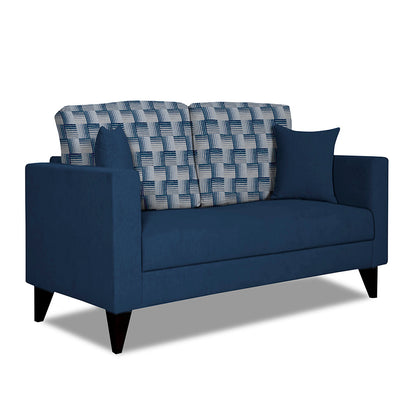 Adorn India Berlin Bricks 2 Seater Sofa (Blue) Martin Plus