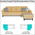 Adorn India Maddox Plain L Shape 6 Seater Sofa Set RHS (Beige) (3 Year Warranty)