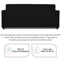 Adorn India Rio Highback 3 Seater Sofa (Black) (3 Year Warranty)