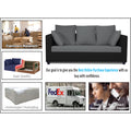 Adorn India Zink Straight Line 3 Seater Sofa (Black & Grey)