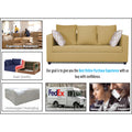 Adorn India Zink Straight Line 3 Seater Sofa (Beige)