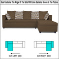 Zink Straight line L Shape 6 Seater Sofa Rhombus Cushion(Camel)