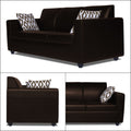 Adorn India Monteno Leatherette 3+1+1 5 Seater Sofa Set (Brown) (3 Year Warranty)