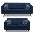 Adorn India Chilly 5 Seater 3+2 Fabric Sofa Set (Blue) (3 Year Warranty)