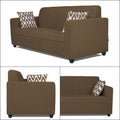 Adorn India Rio Highback 3 Seater Sofa (Brown) (3 Year Warranty)